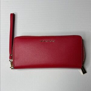 Michael Kors Cherry Red Wristlet Clutch